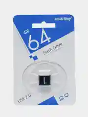 Черный флеш-накопитель USB 2.0 Smartbuy 64GB LARA