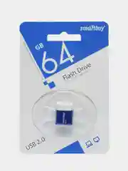 Синий флеш-накопитель USB 2.0 Smartbuy 64GB LARA