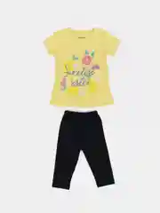 Лимонный комплект детский трикотажный для девочки, футболка и бриджи Lovella