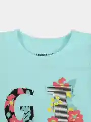 Мятный комплект детский трикотажный для девочки футболка + бриджи LOVELLA 23022