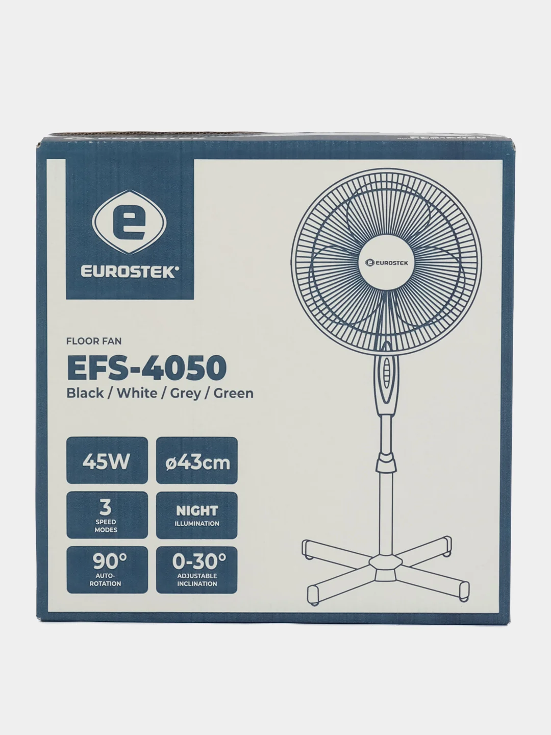 Зеленый вентилятор напольный Eurostek EFS-4050