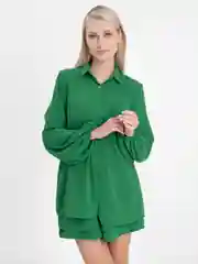 Зеленый костюм женский летний