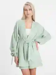 Мятный костюм женский летний,костюм рубашка шорты