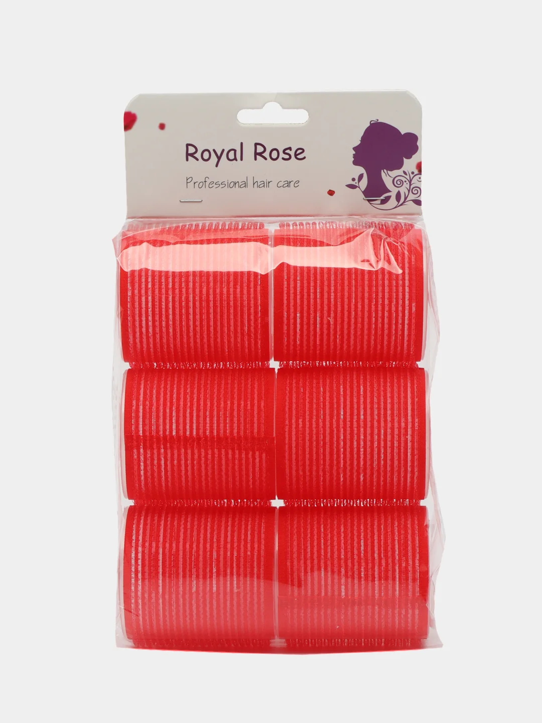 Красный бигуди-липучка д 55мм 6 шт. Royal Rose