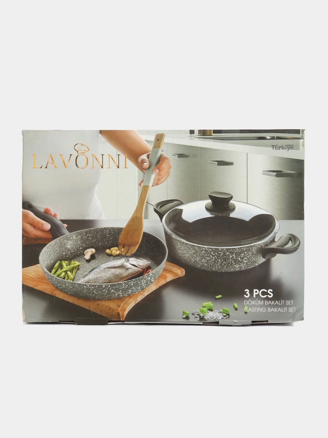 Черный набор посуды 3 предмета Lavonni