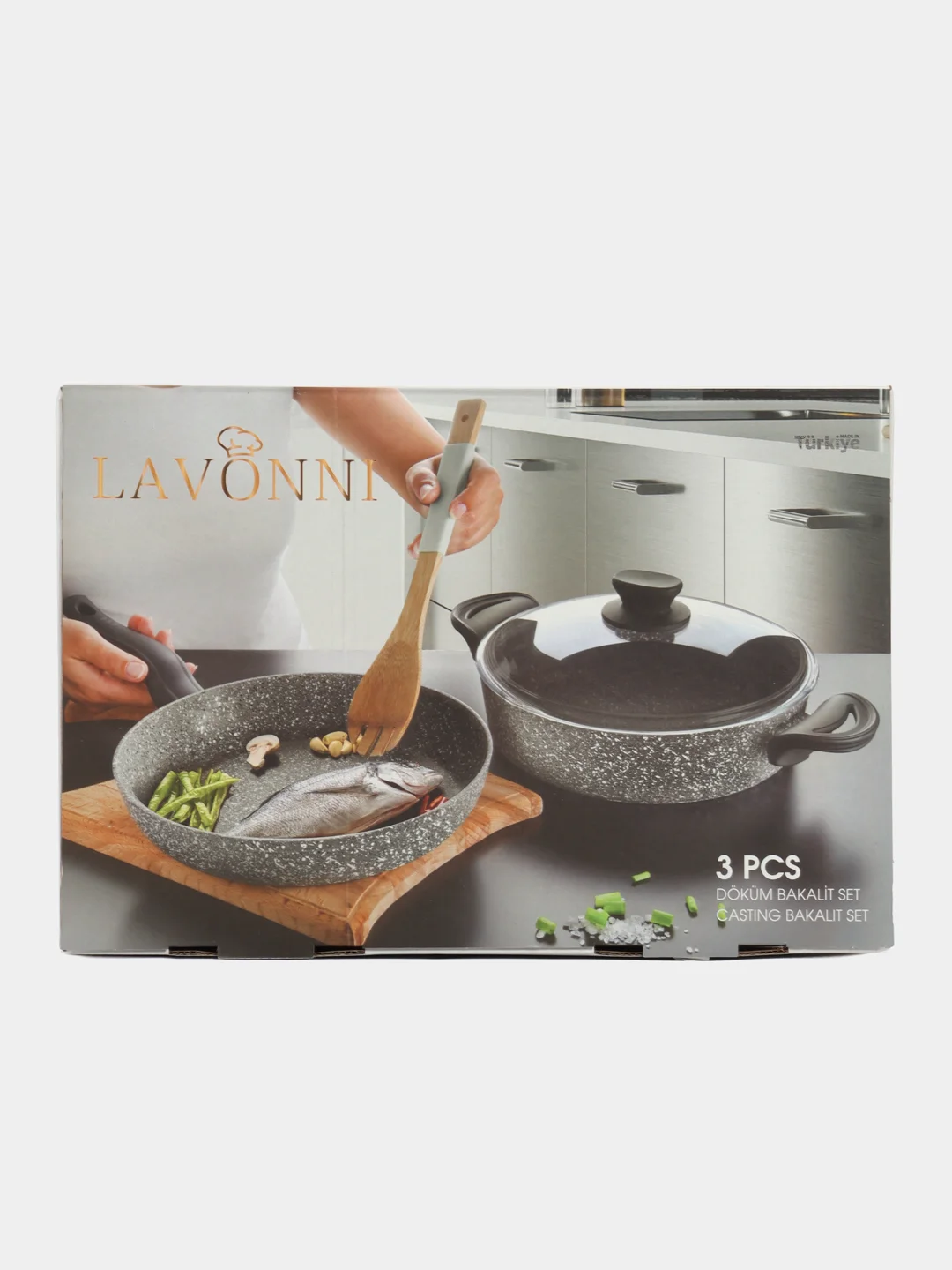 Серый набор посуды 3 предмета Lavonni