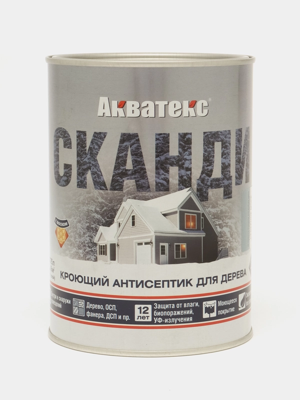 Акватекс Сканди, пропитка по дереву, цвет Северное море, 0,75 л