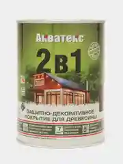 Акватекс 2 в 1, пропитка по дереву, цвет Орех, 0,8 л