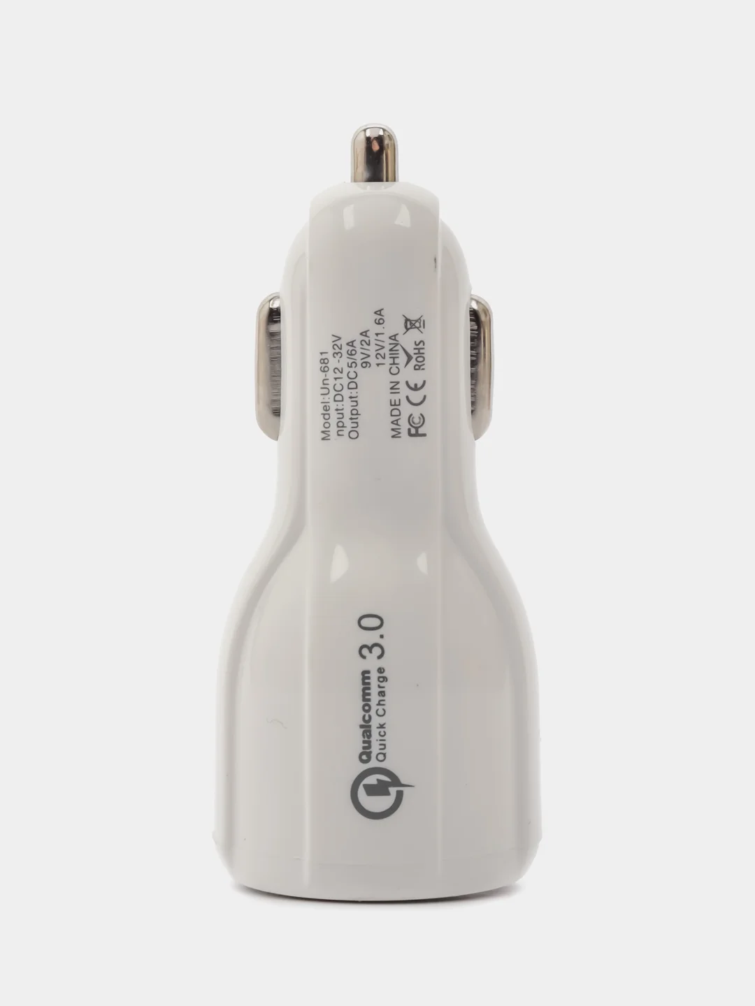 Белый автомобильное зарядное устройство 2 USB / Зарядка в прикуриватель для телефона