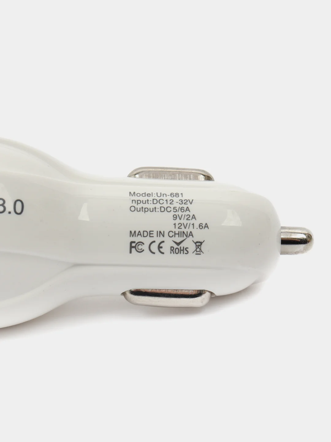 Белый автомобильное зарядное устройство 2 USB / Зарядка в прикуриватель для телефона
