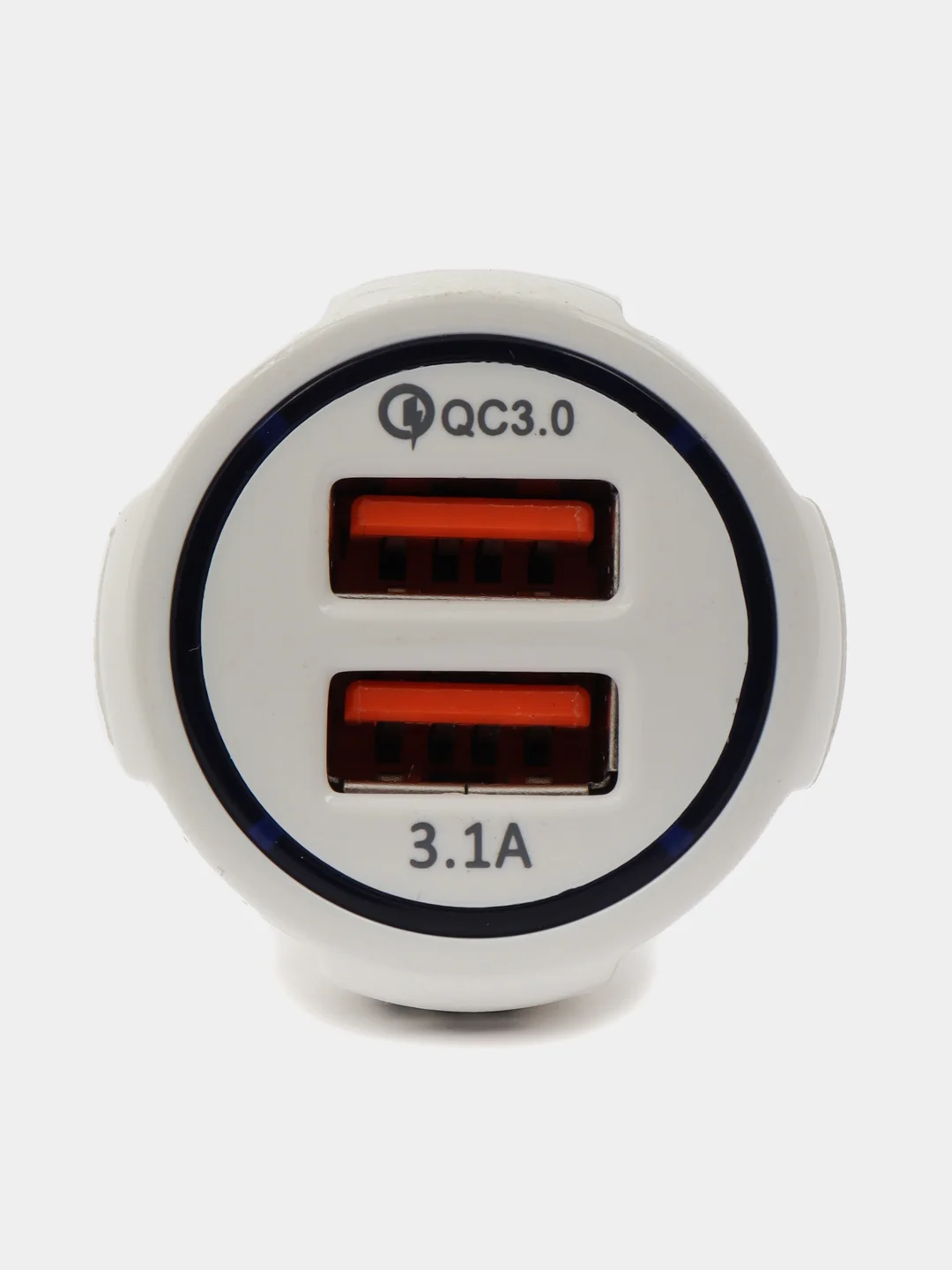Белый автомобильное зарядное устройство 2 USB / Зарядка в прикуриватель для телефона