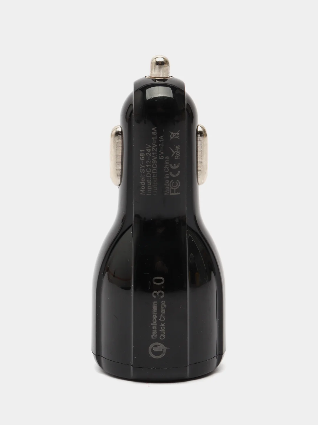 Черный автомобильное зарядное устройство 2 USB / Зарядка в прикуриватель для телефона