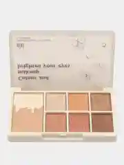 Тени для век, палетка, нюд, матовая, сатиновая, глиттер