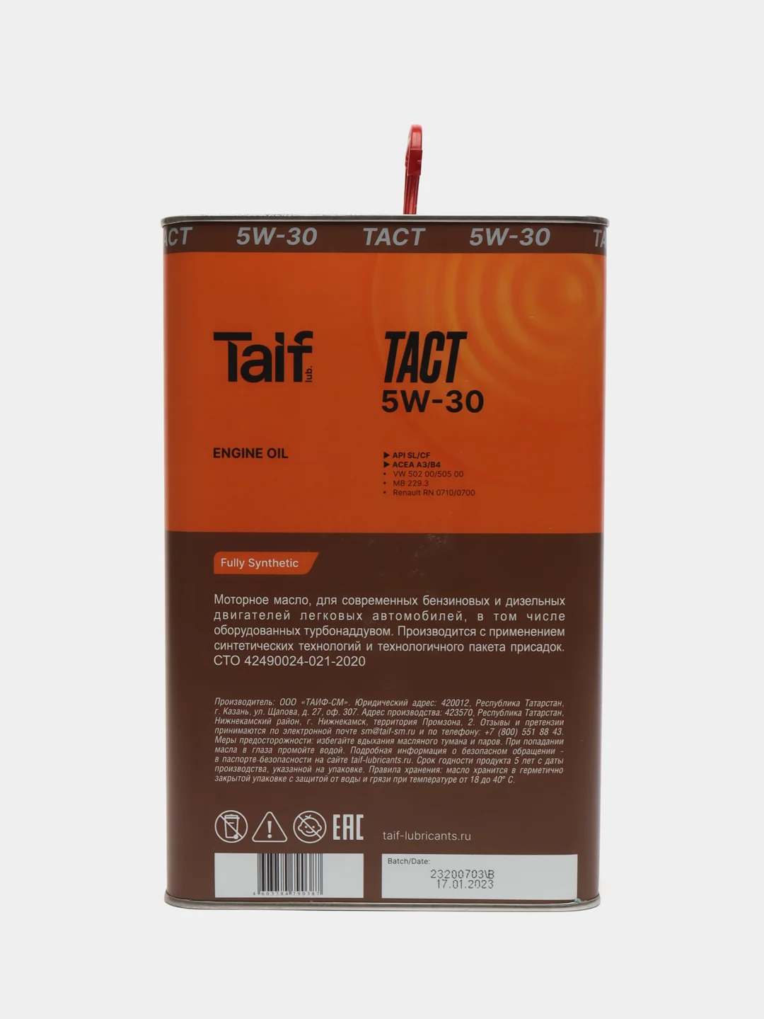 TAIF Tact, a3/b4 5W-30, масло моторное, синтетическое, 4 л