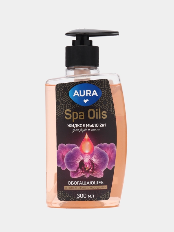 AURA Spa Oils Жидкое мыло 2в1 для рук и тела Орхидея и масло макадамии 300мл