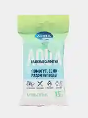 Влажные салфетки Aura Family, c антибактериальным эффектом, в ассортименте 15 шт