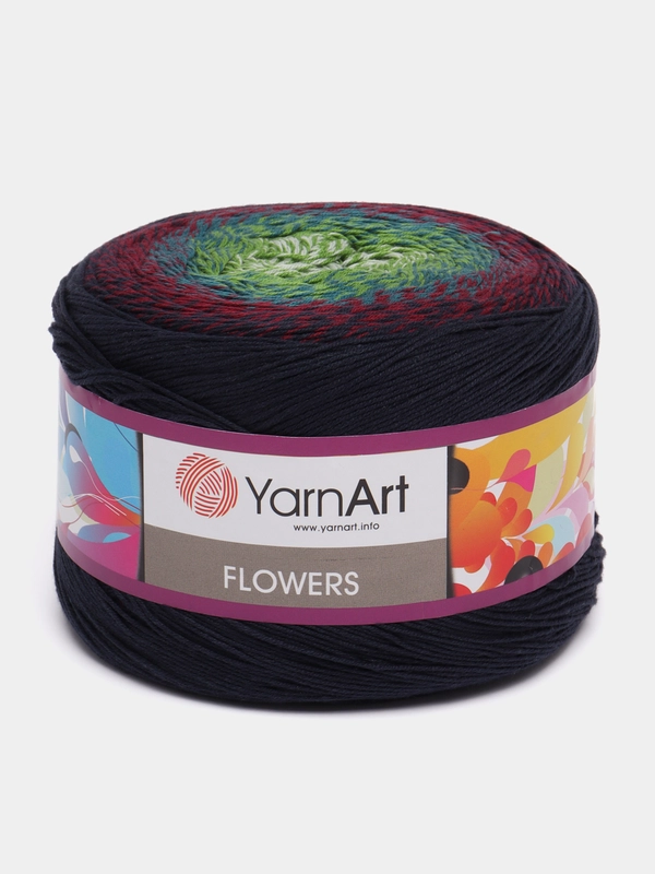 Пряжа YarnArt Flowers 55% хлопок 45% полиакрила 250г 1000 м, 1 моток цвет 266