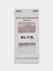 Иглы для шитья ручные "Blitz" HN-32 300B3 для рукоделия 16 шт. в блистере никель
