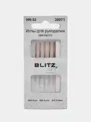 Иглы для шитья ручные "BLITZ" HN-32 300Т1 для рукоделия в блистере 6 шт. никель