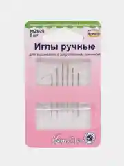 Иглы ручные для вышивания Hemline с закругленным кончиком №24-26, 6 шт