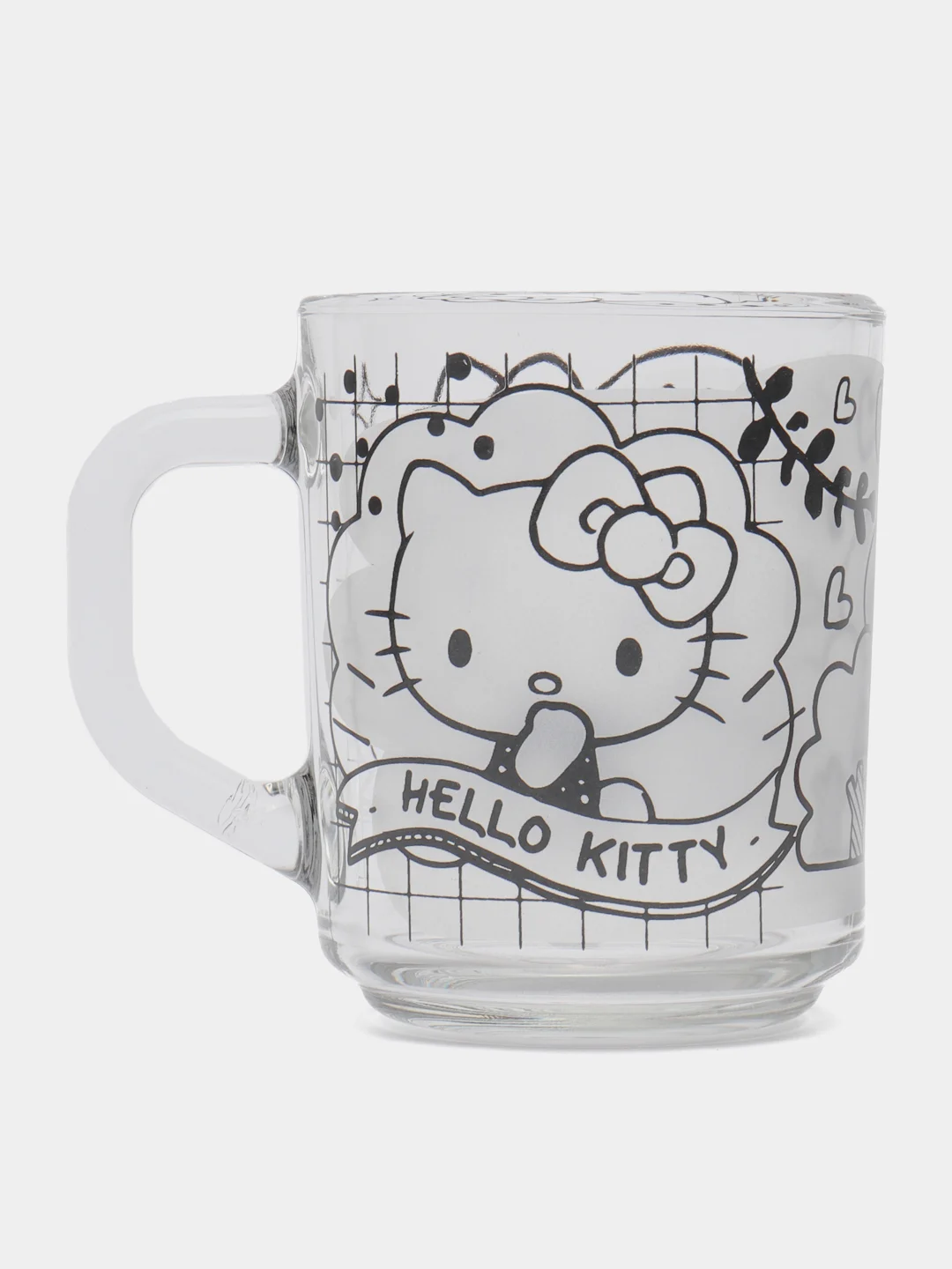 Кружка раскраска Hello Kitty 230 мл, в наборе с красками и кисточкой, стекло