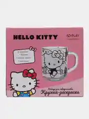 Кружка раскраска Hello Kitty 230 мл, в наборе с красками и кисточкой, стекло