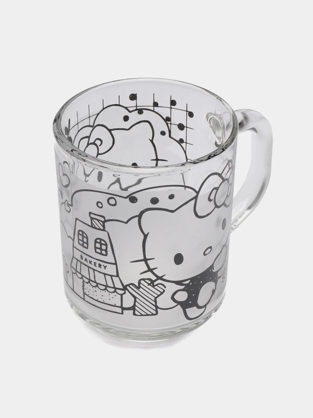 Кружка раскраска Hello Kitty 230 мл, в наборе с красками и кисточкой, стекло
