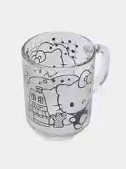 Кружка раскраска Hello Kitty 230 мл, в наборе с красками и кисточкой, стекло