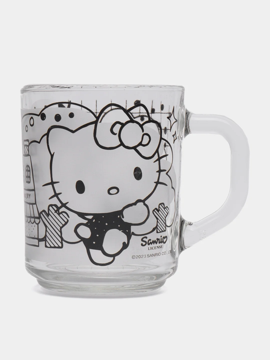 Кружка раскраска Hello Kitty 230 мл, в наборе с красками и кисточкой, стекло