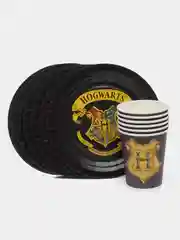 Набор для праздника Harry Potter Гербы Хогвартса (тарелка мал., стакан по 6 шт.)