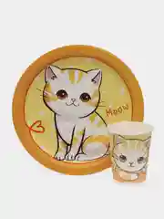 Набор для праздника Котик полосатый (тарелка бол., стакан по 6 шт.)