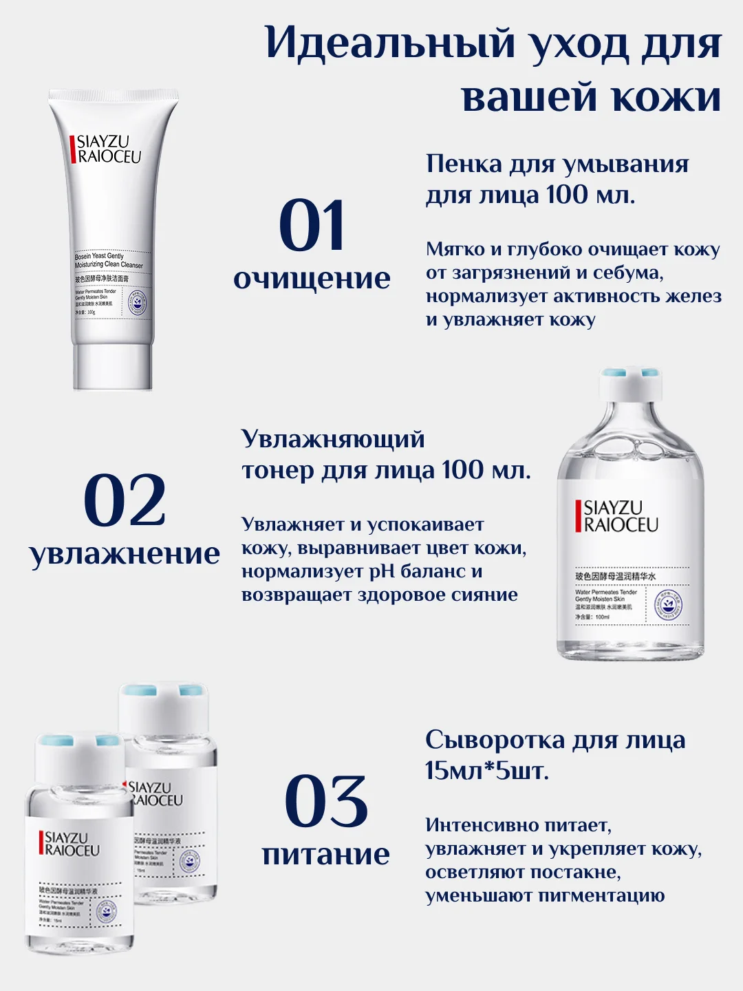 Лазурный подарочный набор уходовой косметики для лица/Beauty Box/ подарочный набор для женщин