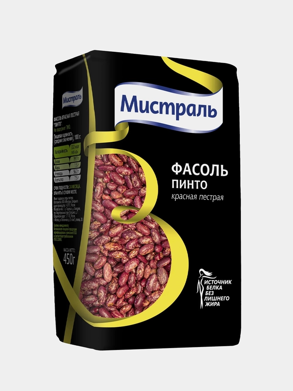 Фасоль МИСТРАЛЬ красная пестрая Пинто, 450 г