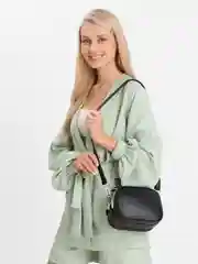 Черный сумка женская, через плечо, экокожа, кроссбоди, с двумя ремешками, сумка с ручкой