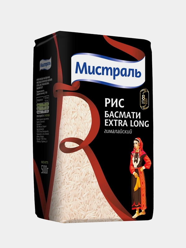 Рис МИСТРАЛЬ Басмати Extra Long, 500 г