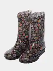 Серый сапоги женские резиновые цветные