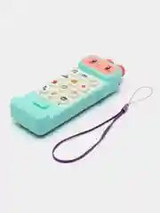 Бирюзовый детский музыкальный телефон прорезыватель, развивающая игрушка