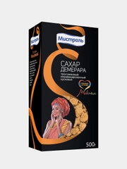 Сахар МИСТРАЛЬ тростниковый нерафинированный Демерара кусковой, 500 г