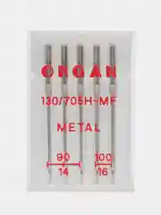 Иглы для швейных машин "ORGAN METAL (для металлизированной нити) №90-100  5 шт.  в пенале