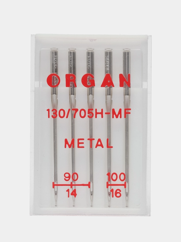 Иглы для швейных машин "ORGAN METAL (для металлизированной нити) №90-100  5 шт.  в пенале