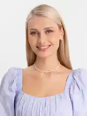 Чокер из жемчуга Майорка рондель с подвеской буква А