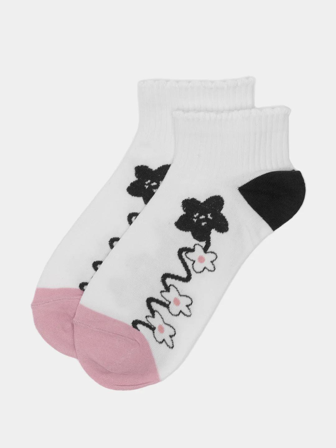 Розовый носки короткые  цветных c принтом / носки Moods Shop