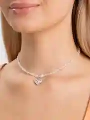 Чокер из чешского стекла с подвеской сердце