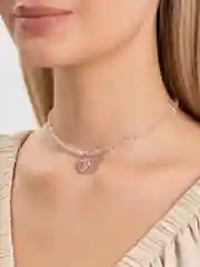 Чокер из чешского стекла с подвеской сердце