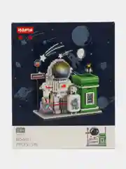 Зеленый 3d конструктор блочный космонавт, ночник светодиодный