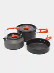 Походный набор туристической посуды из алюминия для костра, складной, 7 предметов