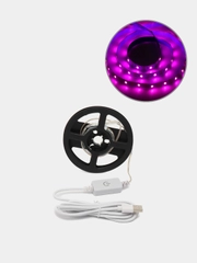 Фитолента светодиодная Luazon, 5 В, SMD5050, 1 м, IP20, 6.2 Вт, 60 LED/м, дим., USB