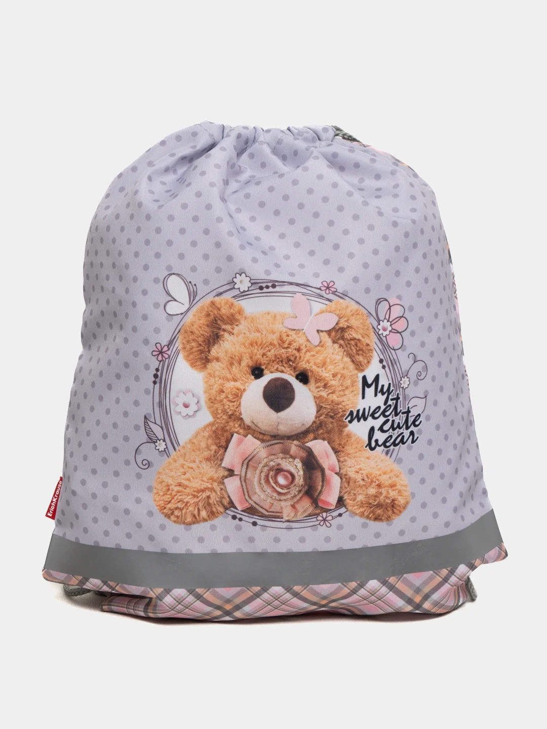Светло-бежевый ранец школьный ErichKrause  ErgoLine 15L Teddy Bear с мешком  52590/2