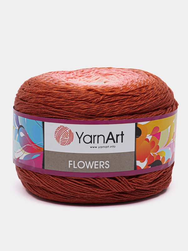 Пряжа YarnArt Flowers 55% хлопок 45% полиакрила 250г 1000 м, 1 моток цвет 288