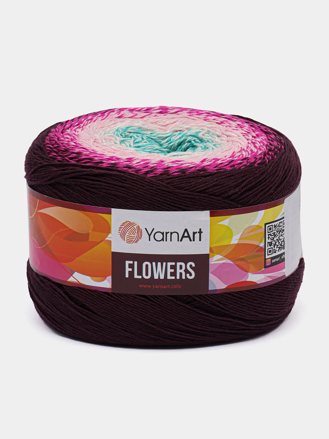 Пряжа YarnArt Flowers 55% хлопок 45% полиакрила 250г 1000 м, 1 моток цвет 301